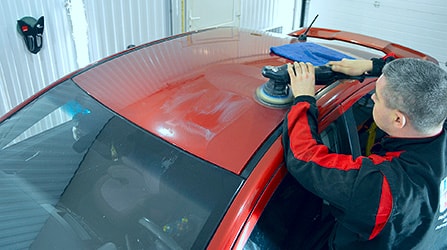 Покраска и абразивная восстанавливающая полировка автомобиля Mitsubishi Lancer 10