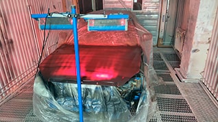 Сушка автомобиля в сушильной камере инфракрасными софитами